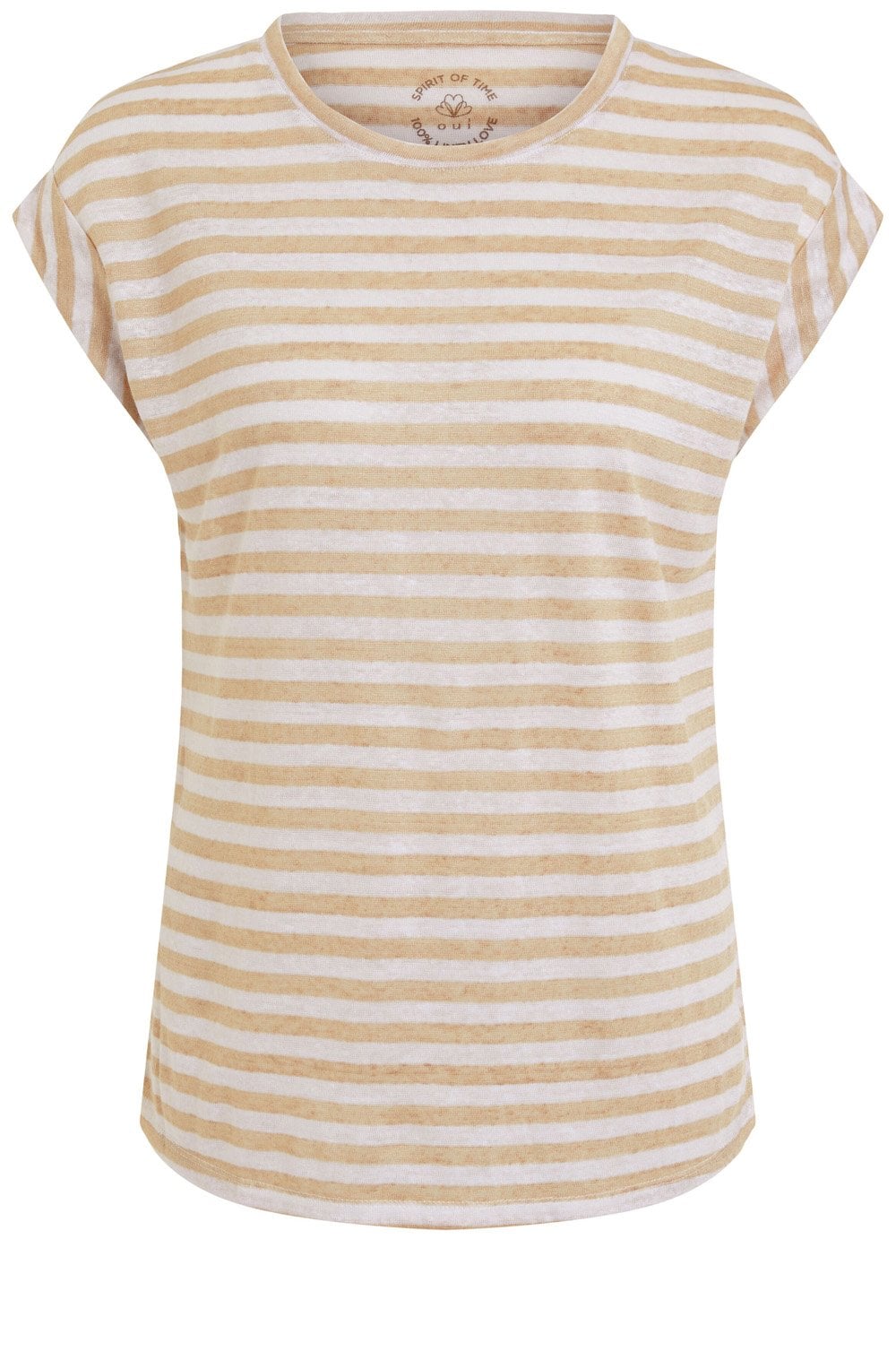 White Camel Striped T Shirt