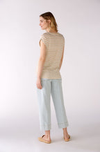 White Camel Striped T Shirt