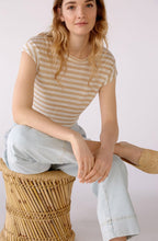 White Camel Striped T Shirt