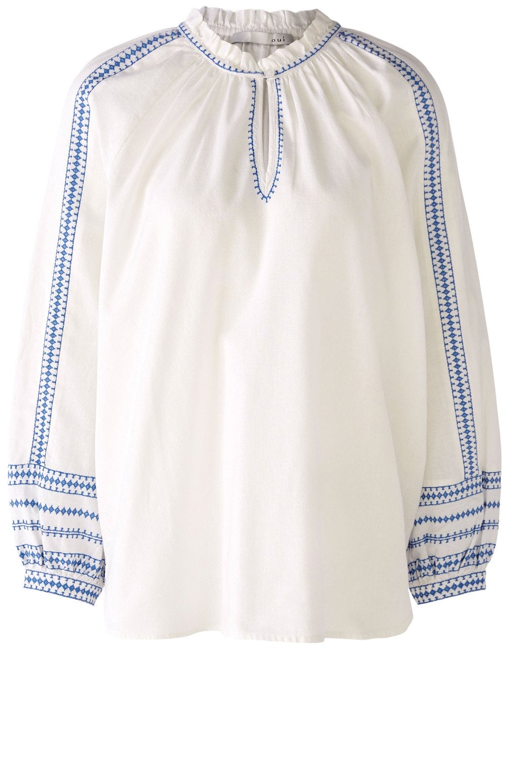 White Cotton Tunic With Contrast Embroidery