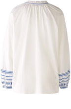 White Cotton Tunic With Contrast Embroidery