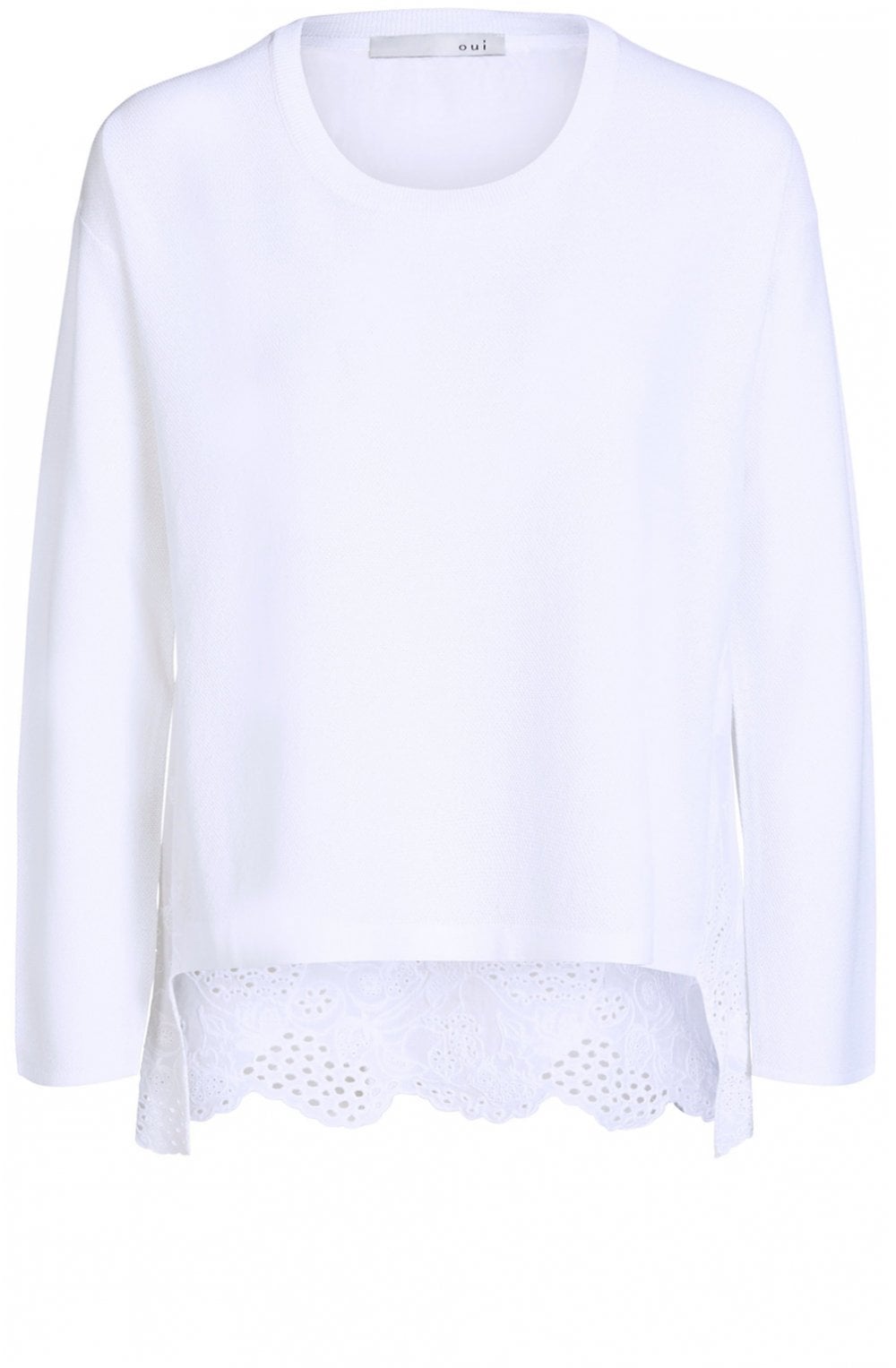 White Crocheted Detailed Top