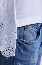White Crocheted Detailed Top