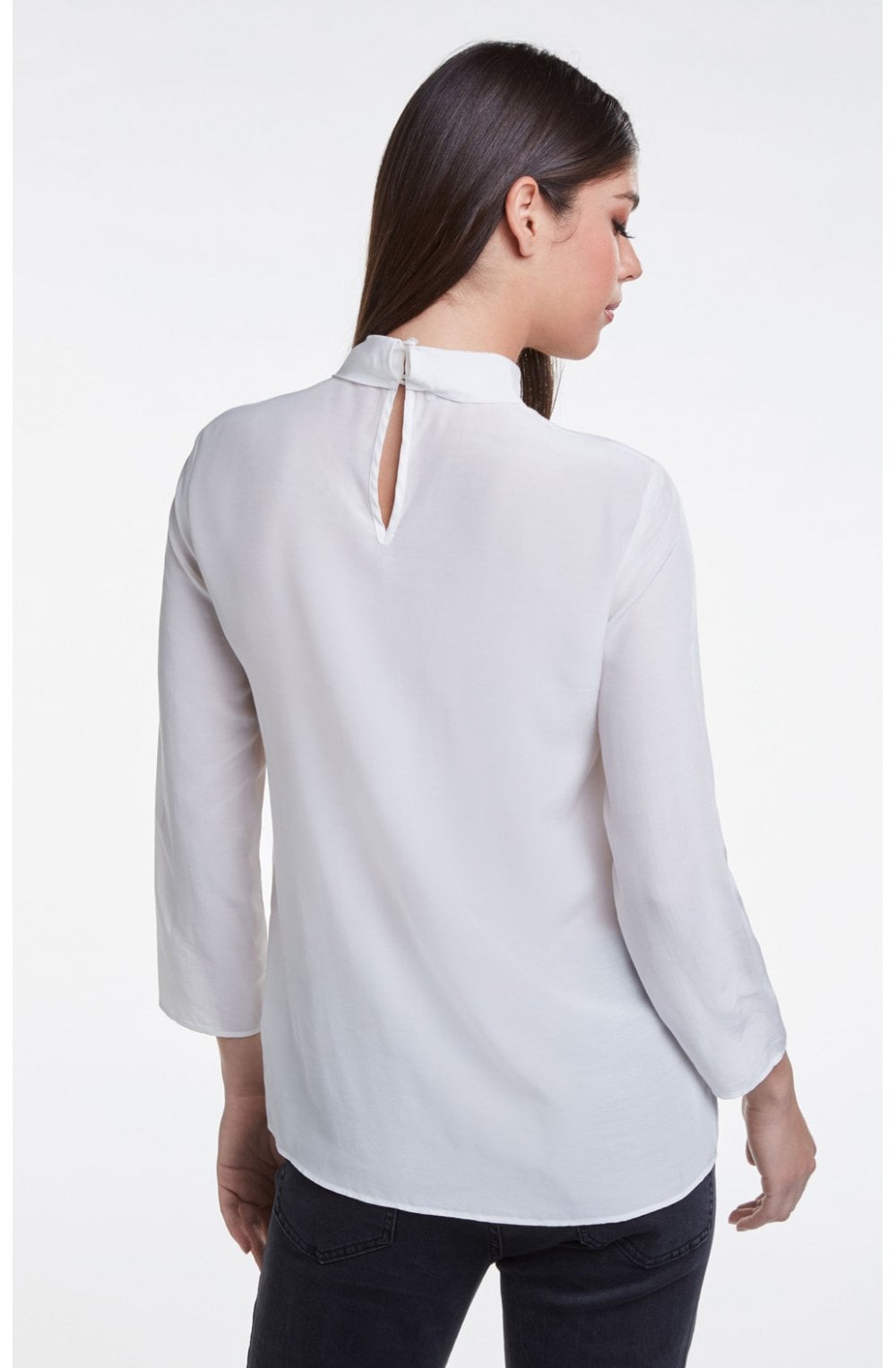 White High Neck Blouse