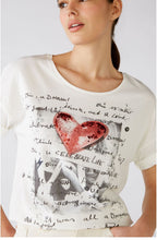 White Jersey Heart Design T Shirt