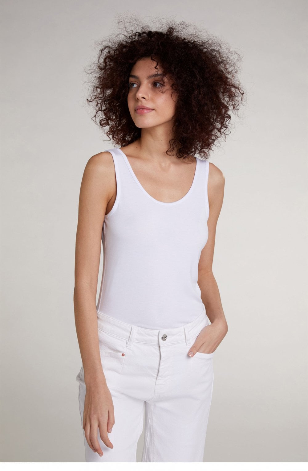 White Jersey Vest Top