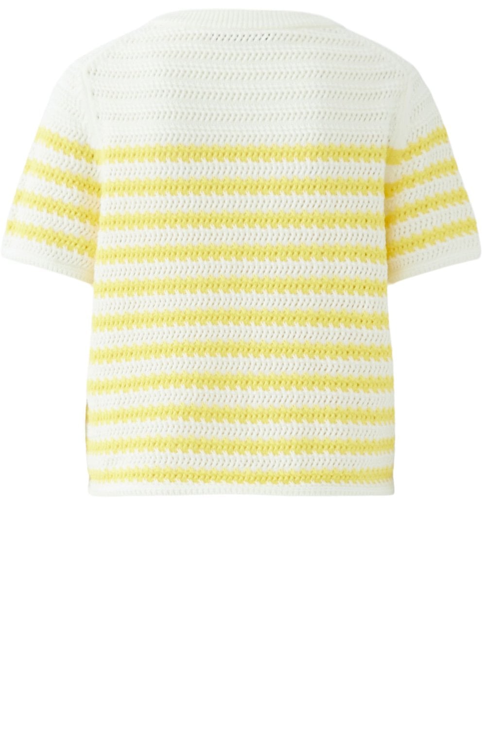 White & Lemon Loose Knit Striped Jumper