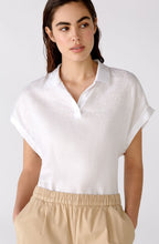 White Linen Polo Shirt