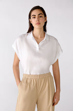 White Linen Polo Shirt