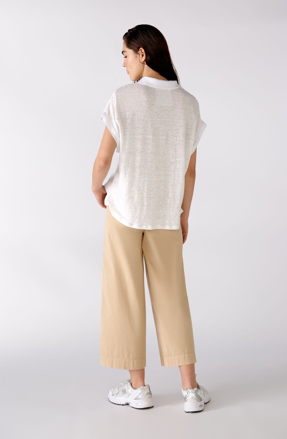 White Linen Polo Shirt