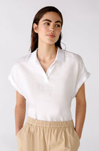 White Linen Polo Shirt