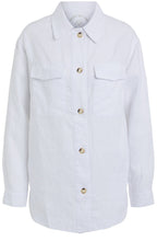 White Linen Shirt Jacket