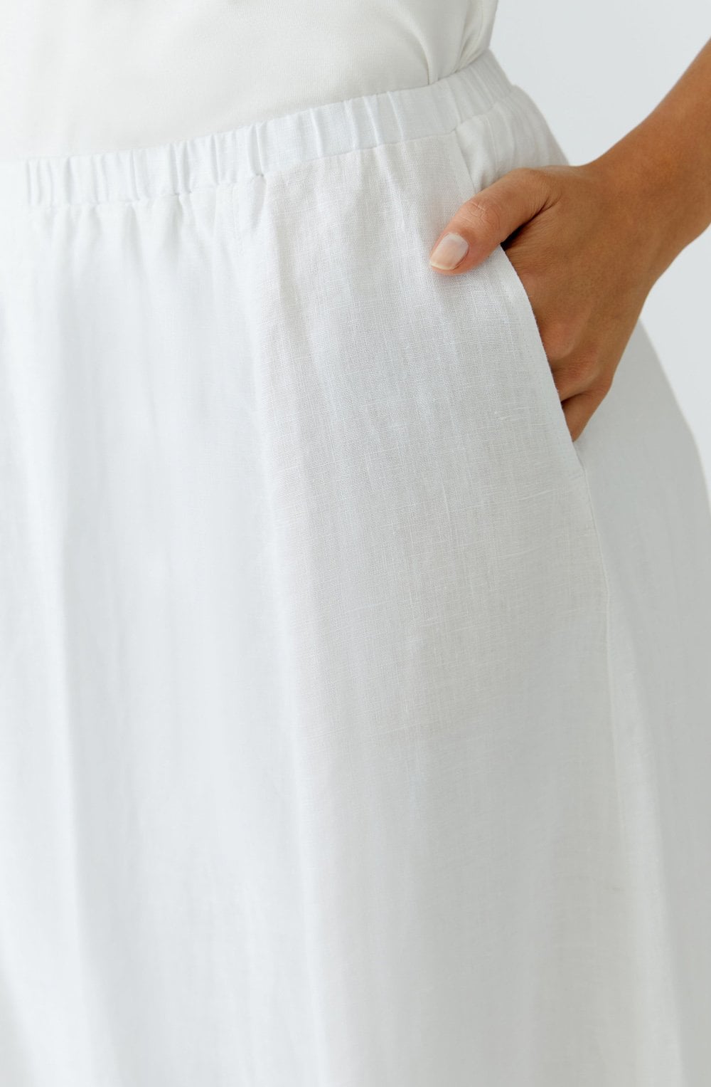 White Linen Skirt