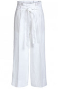 White Linen Wide Leg Culottes