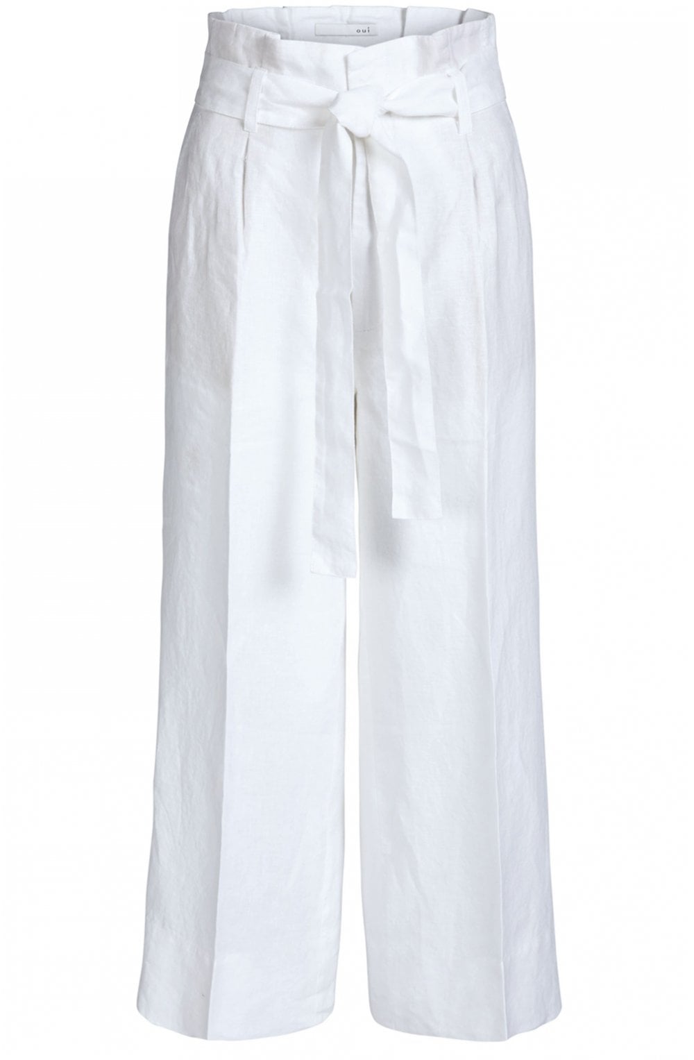 White Linen Wide Leg Culottes