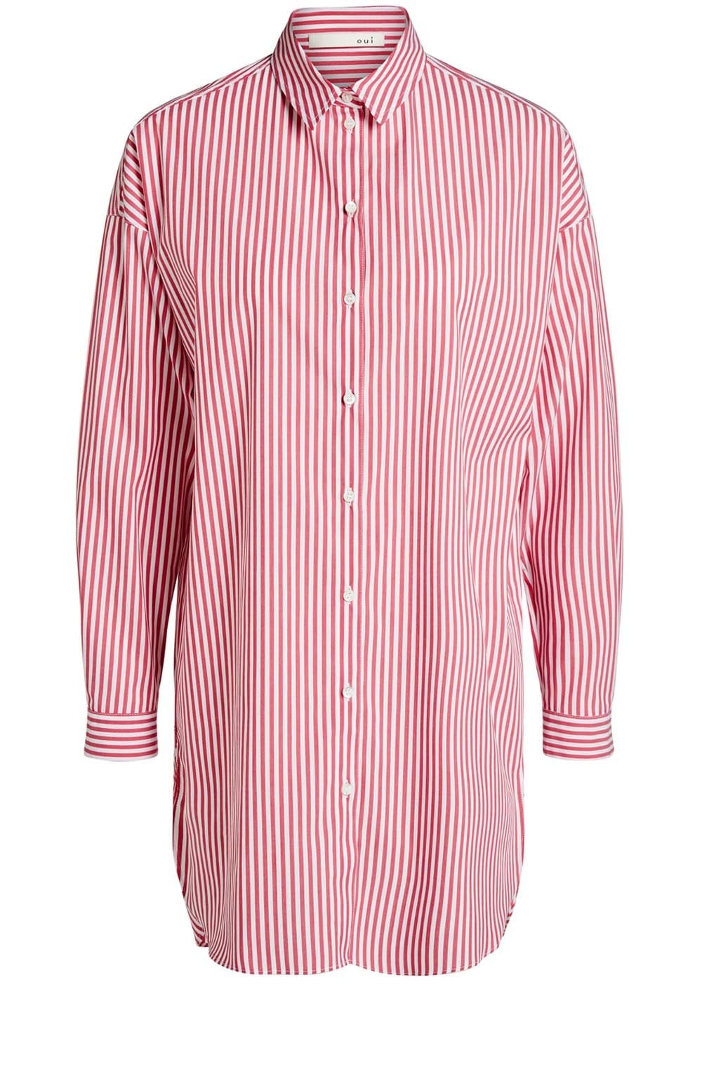 White & Red Striped Blouse