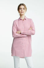 White & Red Striped Blouse