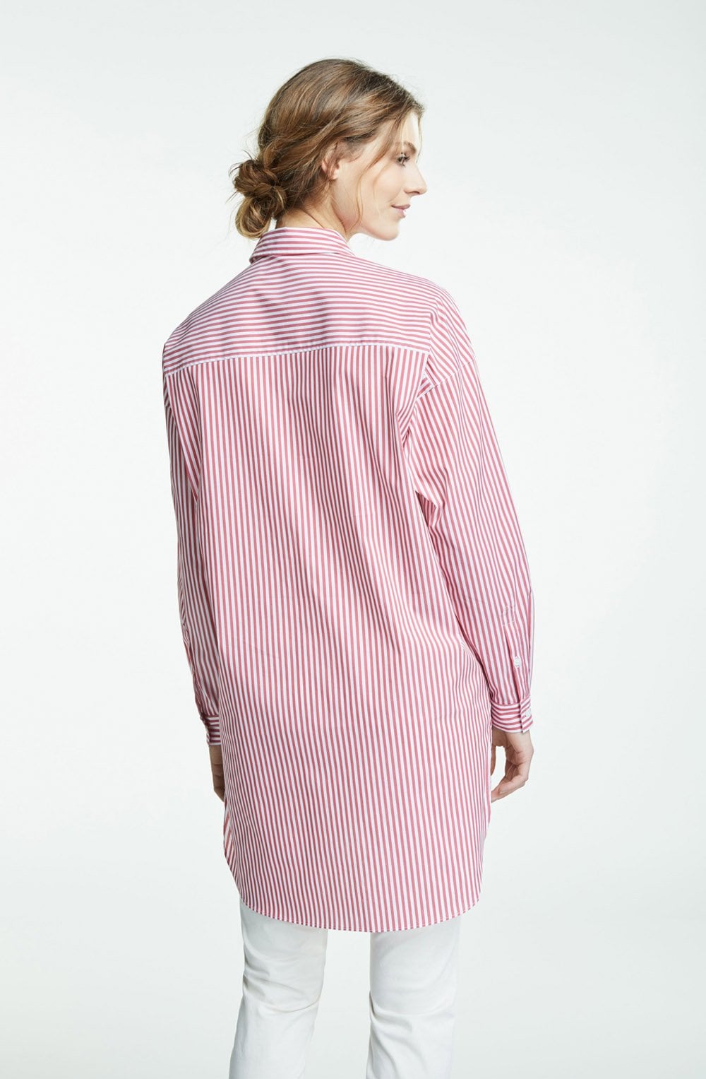 White & Red Striped Blouse