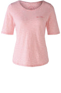 White Red Striped Cotton T Shirt