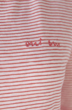 White Red Striped Cotton T Shirt