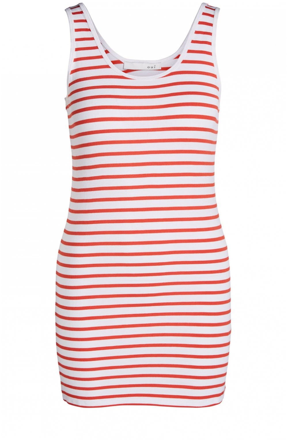 White & Red Striped Vest Top