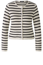 White Stone and Black Striped Cardigan