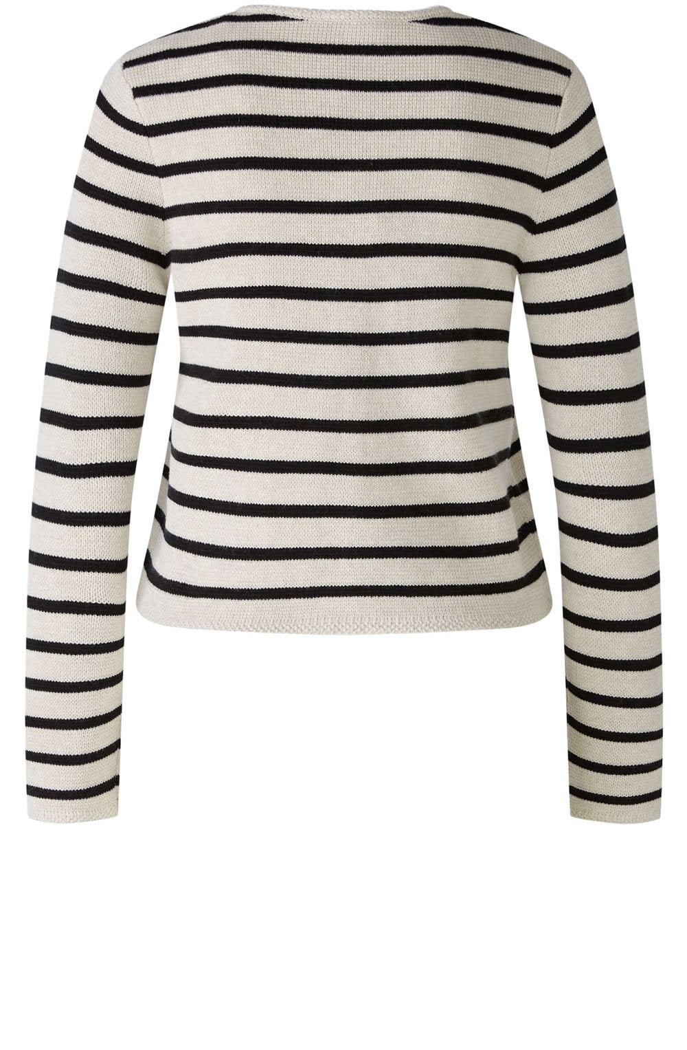 White Stone and Black Striped Cardigan