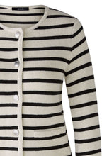 White Stone and Black Striped Cardigan