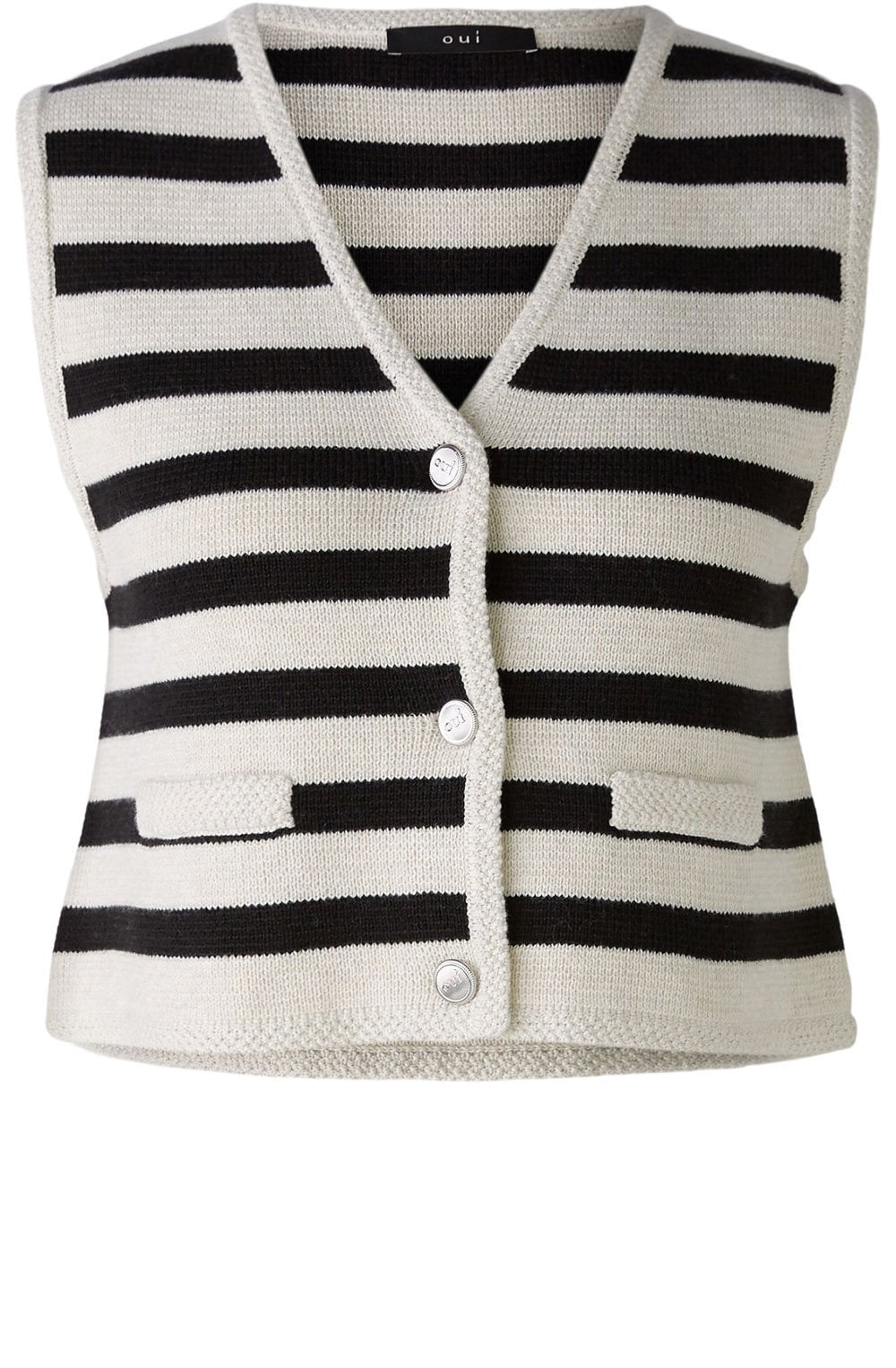 White Stone and Black Striped Waistcoat