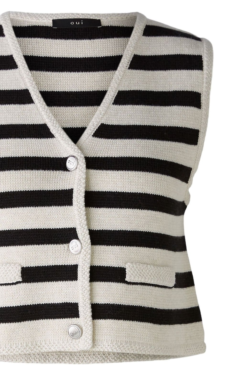 White Stone and Black Striped Waistcoat