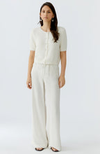 White Textured Knit Cardigan