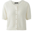 White Textured Knit Cardigan