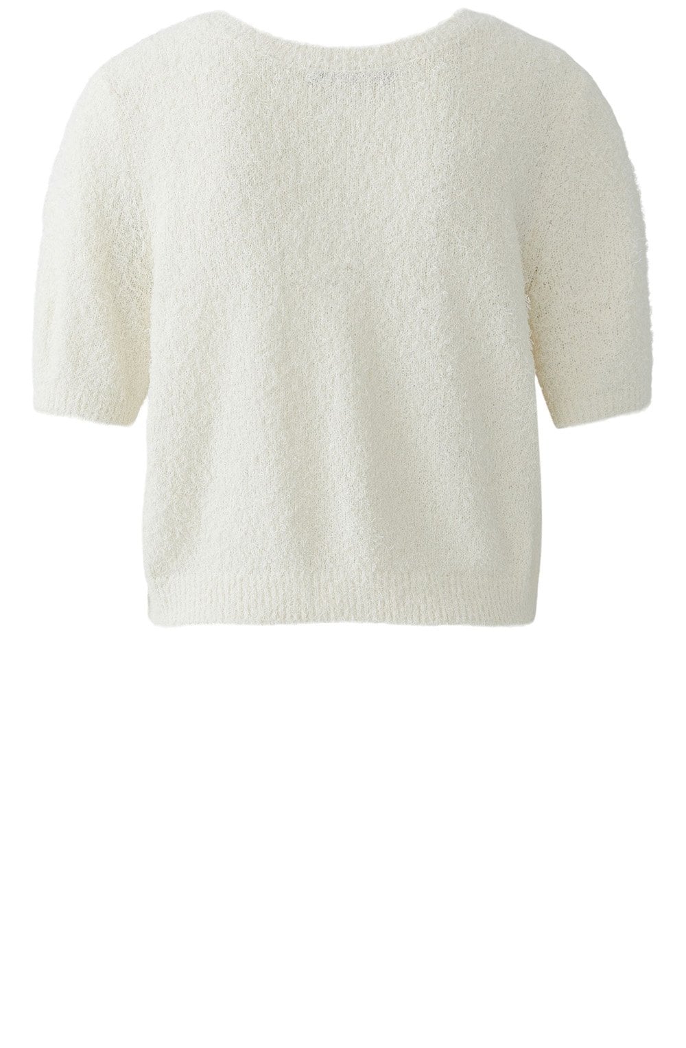 White Textured Knit Cardigan