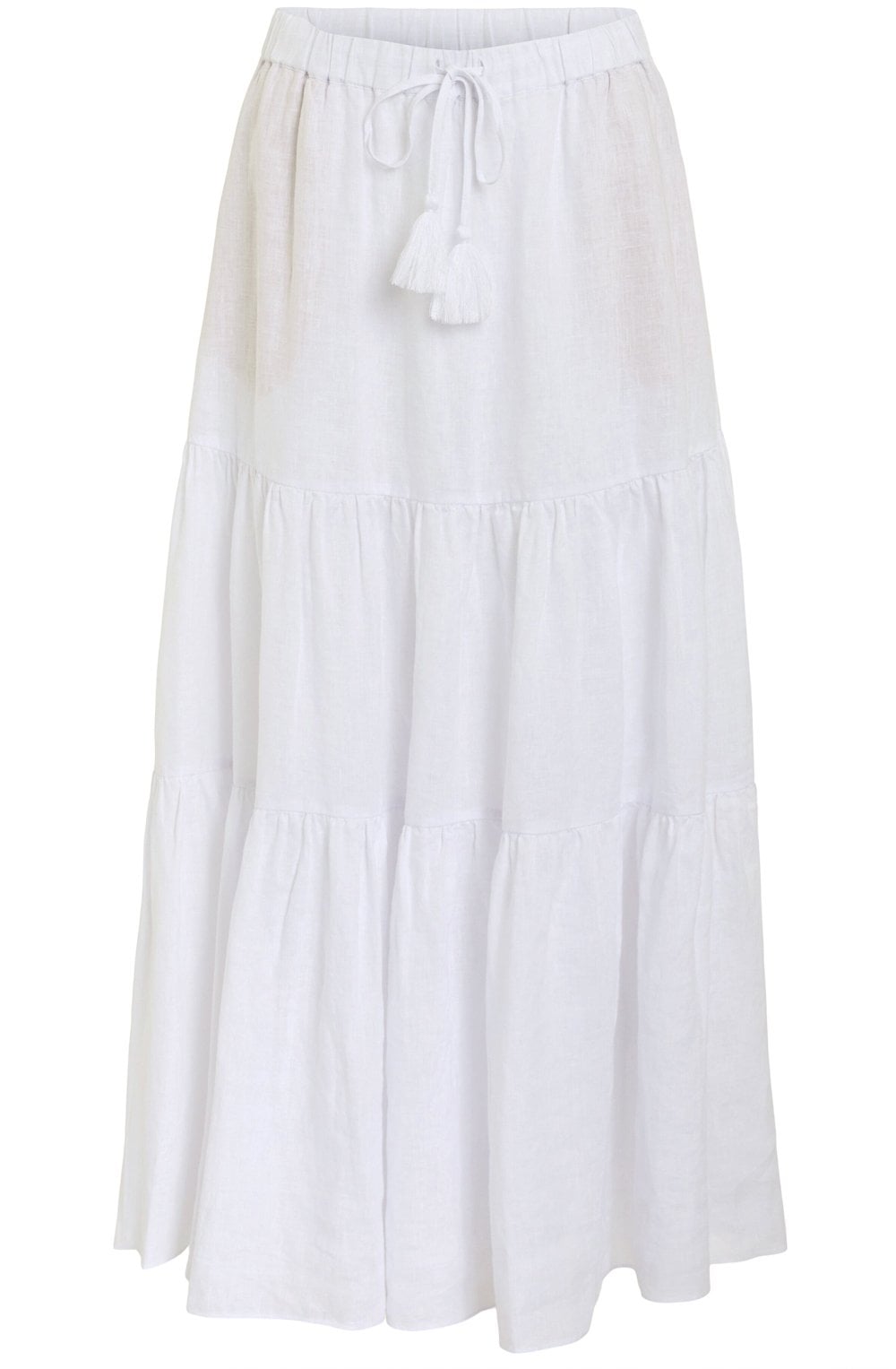 White Tiered Maxi Skirt