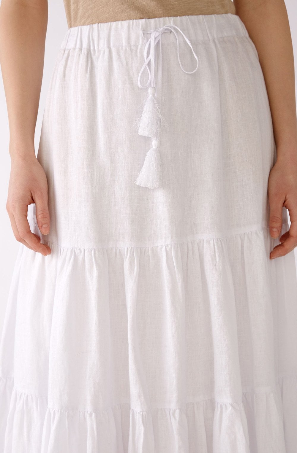 White Tiered Maxi Skirt