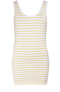 White Yellow Striped Vest Top