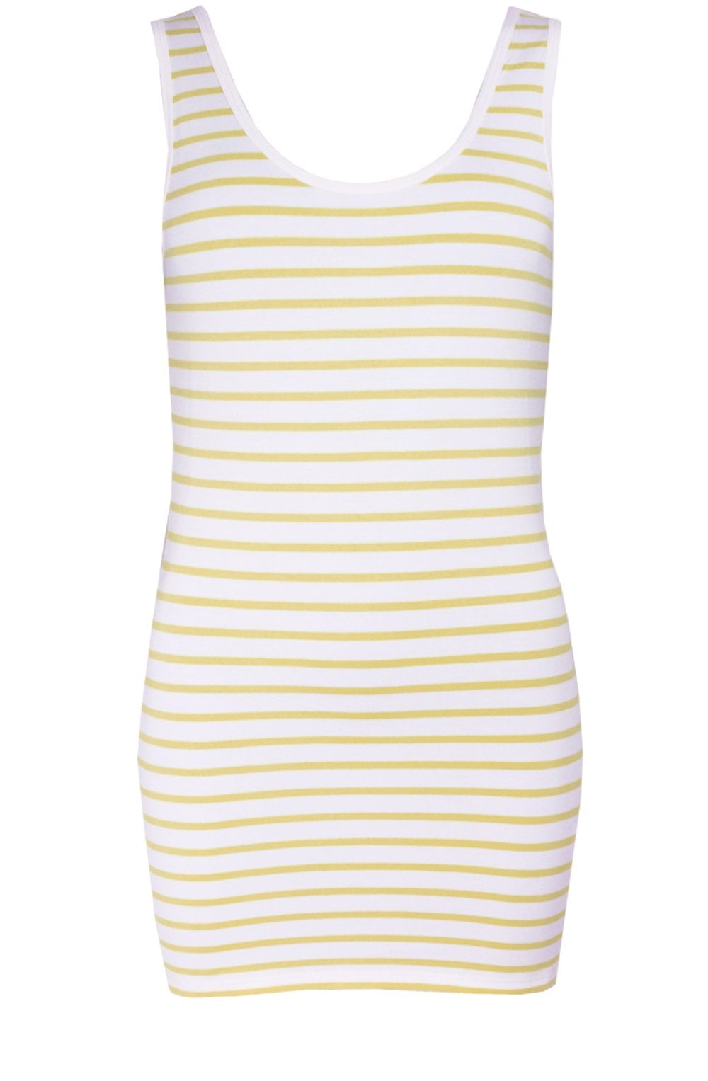 White Yellow Striped Vest Top