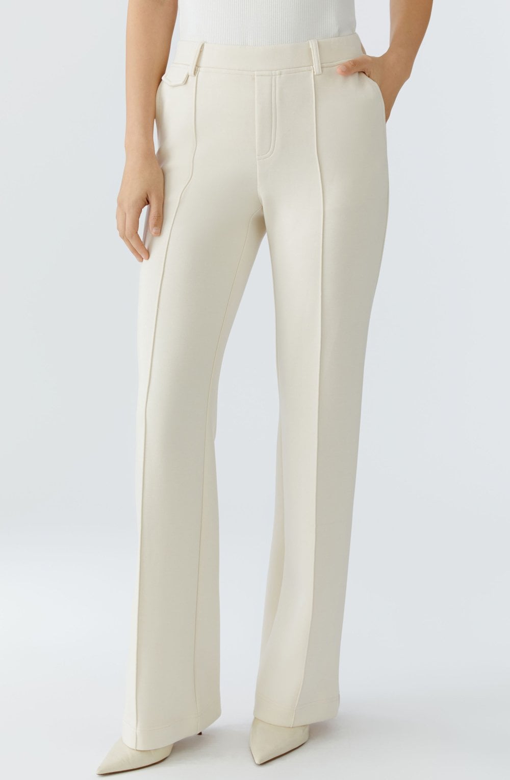 Whitecap Grey Cream Scuba Jersey Trousers