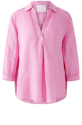 Wild Orchid Collared Linen Blouse