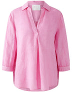 Wild Orchid Collared Linen Blouse
