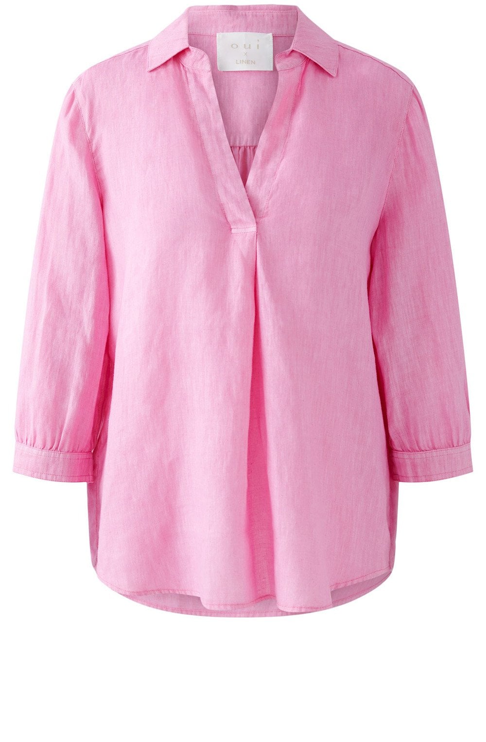 Wild Orchid Collared Linen Blouse