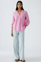 Wild Orchid Collared Linen Blouse