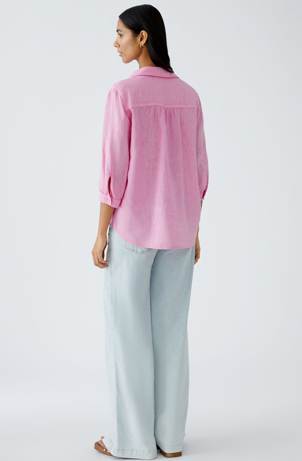 Wild Orchid Collared Linen Blouse