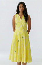 Yellow and Stone Lemon Sleeveless Midi Dress