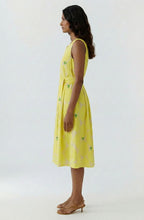 Yellow and Stone Lemon Sleeveless Midi Dress