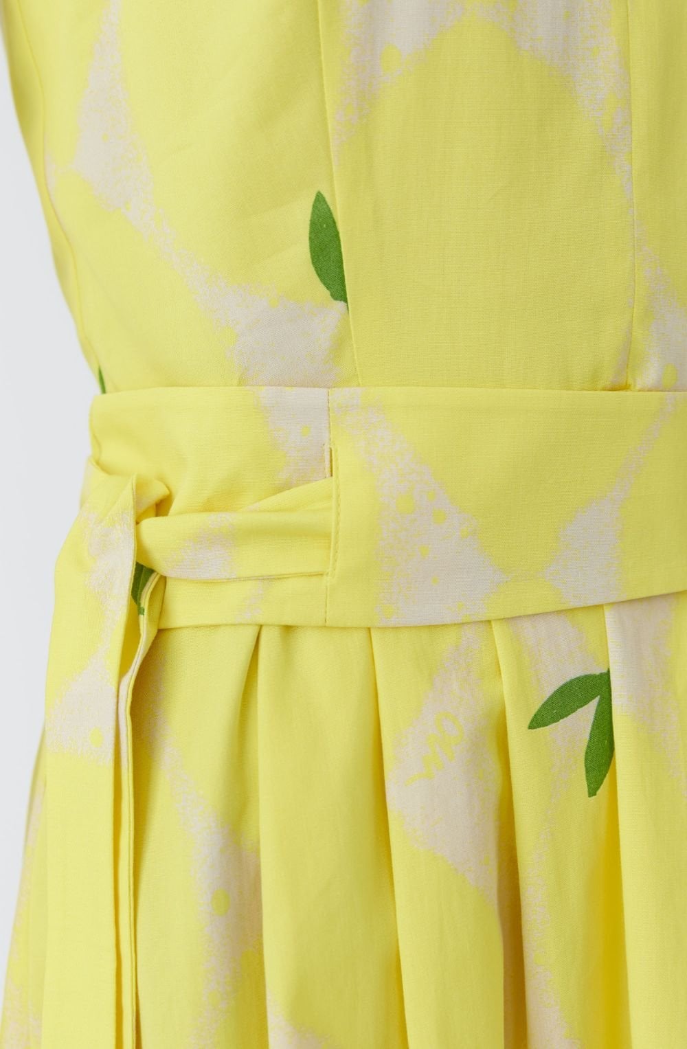 Yellow and Stone Lemon Sleeveless Midi Dress