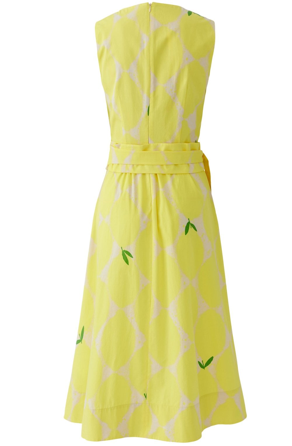 Yellow and Stone Lemon Sleeveless Midi Dress