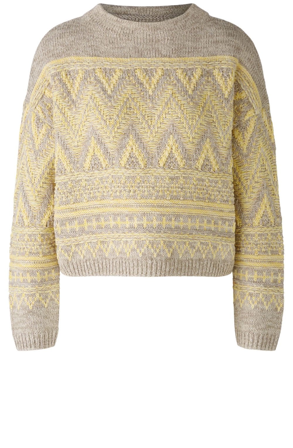Yellow and Taupe Shortened Jumper