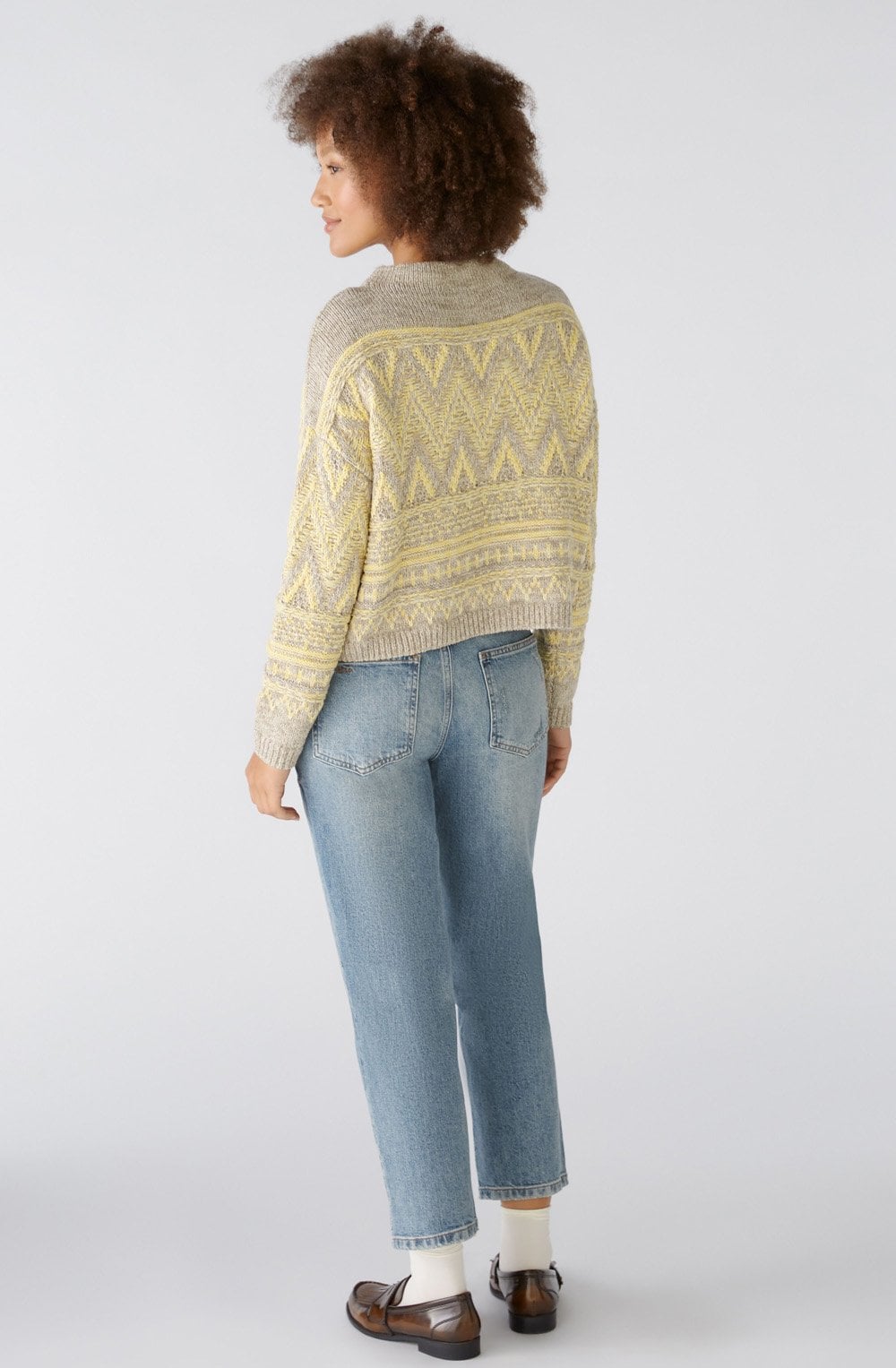 Yellow and Taupe Shortened Jumper