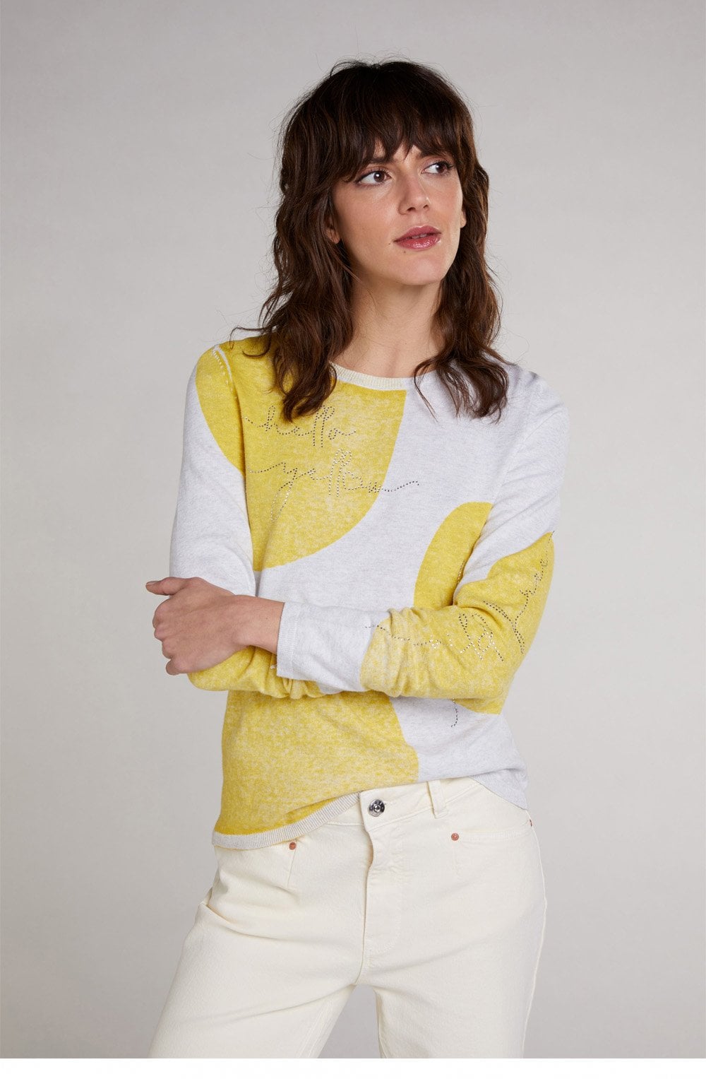 Yellow Circular Design Jumper